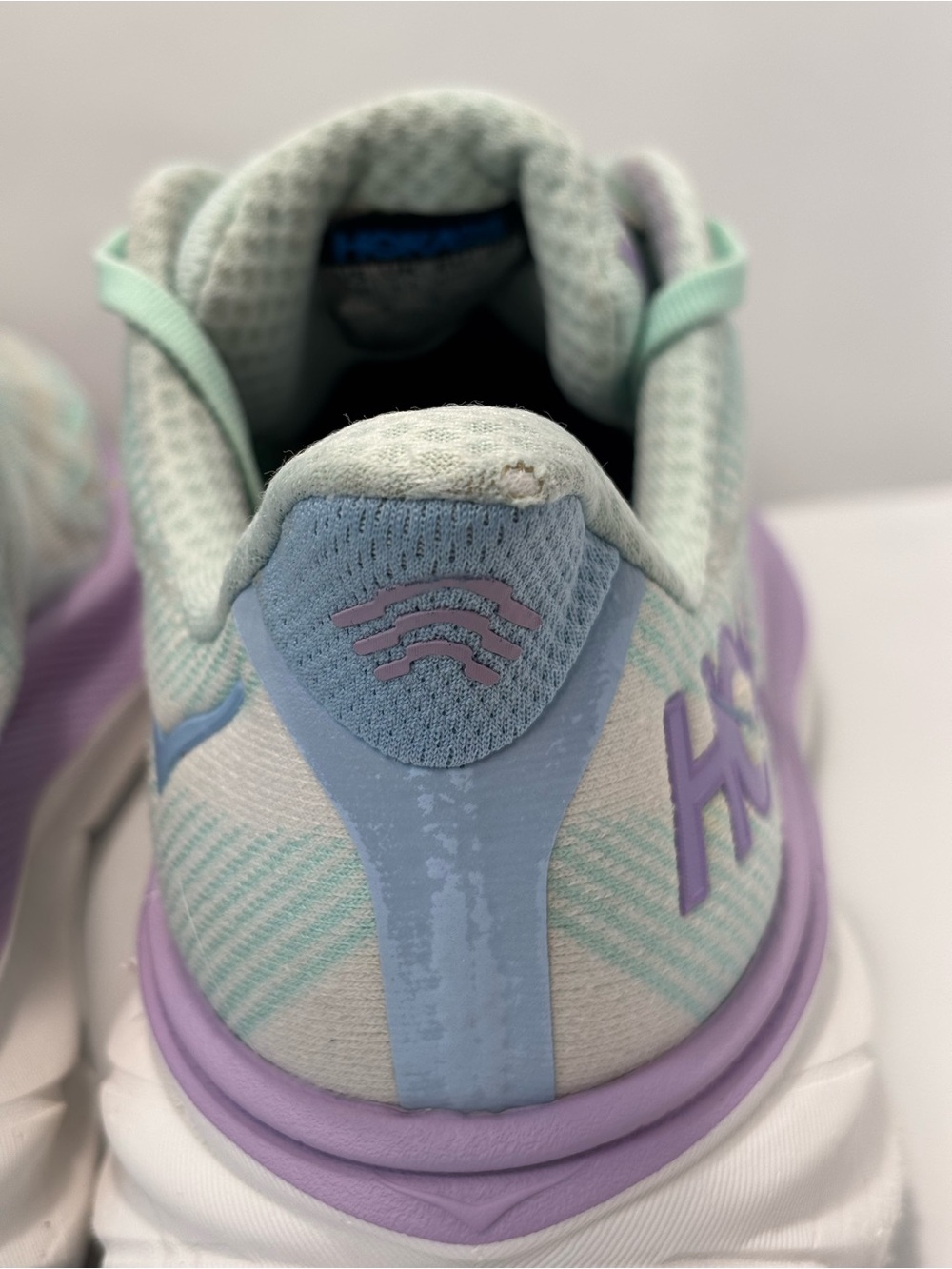 Hoka Clifton 9 Women's Size 10B Running Shoes Mint Green/Purple/White Sneakers - Picture 5 of 16